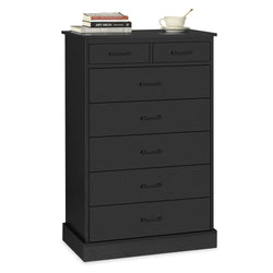 Sikaic Dresser 7 Drawers Dresser Black Black / Modern / Engineered Wood