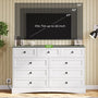 Sikaic Dresser 51.2 inch Wide 9-Drawer Dresser with Charging Station Black-White Black-White / Engineered Wood / Farmhouse