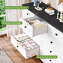 Sikaic Dresser 51.2 inch Wide 9-Drawer Dresser with Charging Station Black-White Black-White / Engineered Wood / Farmhouse