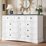 Sikaic Dresser 51.2 inch Wide 9-Drawer Dresser with Charging Station Black-White Black-White / Engineered Wood / Farmhouse