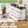 Sikaic Dresser 51.2 inch Wide 9-Drawer Dresser with Charging Station Black-White Black-White / Engineered Wood / Farmhouse