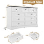 Sikaic Dresser 51.2 inch Wide 9-Drawer Dresser with Charging Station Black-White Black-White / Engineered Wood / Farmhouse