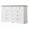 Sikaic Dresser 51.2 inch Wide 9-Drawer Dresser with Charging Station Black-White Black-White / Engineered Wood / Farmhouse