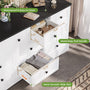 Sikaic Dresser 55.2 inch Wide 10-Drawer Dresser with Charging Station Black-White Black-White / Engineered Wood / Farmhouse