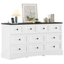 Sikaic Dresser 55.2 inch Wide 10-Drawer Dresser with Charging Station Black-White Black-White / Engineered Wood / Farmhouse