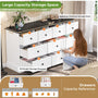 Sikaic Dresser 55.2 inch Wide 10-Drawer Dresser with Charging Station Black-White Black-White / Engineered Wood / Farmhouse