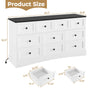 Sikaic Dresser 55.2 inch Wide 10-Drawer Dresser with Charging Station Black-White Black-White / Engineered Wood / Farmhouse