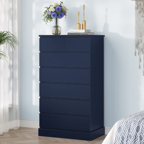 Sikaic Dresser 51.8 inch Tall 7-Drawer Dresser Blue Blue / Engineered Wood / Modern