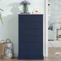 Sikaic Dresser 51.8 inch Tall 7-Drawer Dresser Blue Blue / Engineered Wood / Modern