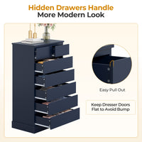 Sikaic Dresser 51.8 inch Tall 7-Drawer Dresser Blue Blue / Engineered Wood / Modern