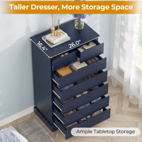 Sikaic Dresser 51.8 inch Tall 7-Drawer Dresser Blue Blue / Engineered Wood / Modern