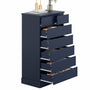 Sikaic Dresser 51.8 inch Tall 7-Drawer Dresser Blue Blue / Engineered Wood / Modern