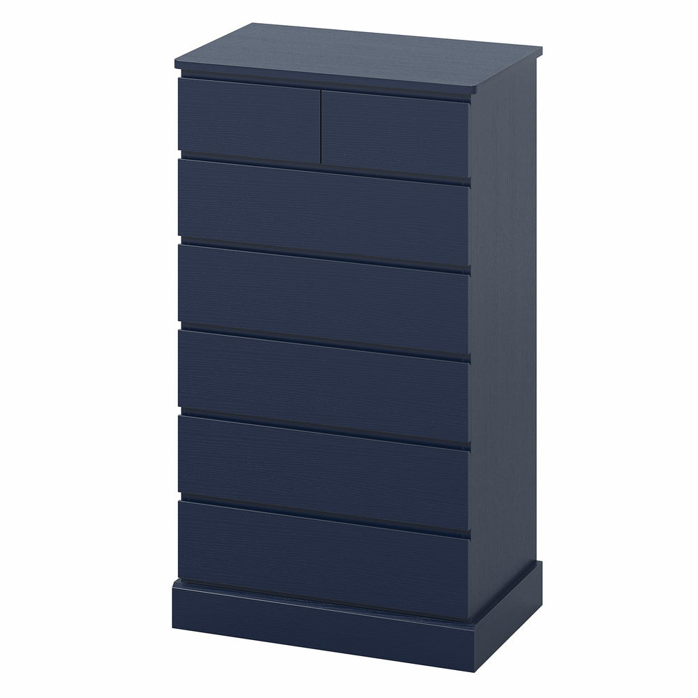 Sikaic Dresser 51.8 inch Tall 7-Drawer Dresser Blue Modern