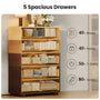 Sikaic Dresser 47.6 inch Tall 5-Drawer Dresser Brown Gradient Brown / Engineered Wood / Modern
