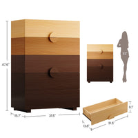 Sikaic Dresser 47.6 inch Tall 5-Drawer Dresser Brown Gradient Brown / Engineered Wood / Modern