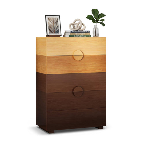 Sikaic Dresser 47.6 inch Tall 5-Drawer Dresser Brown Gradient Brown / Engineered Wood / Modern