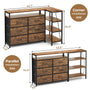 Sikaic Dresser Corner L Shaped LED TV Stand Convertible Dresser with Charging Station and Open Shelf & PU Finish Drawers for Living Room Brown Brown / Engineered Wood / Modern