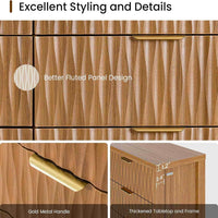 Sikaic Dresser Fluted Dresser with 8 Drawers Brown Brown / Engineered Wood / Modern