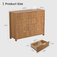 Sikaic Dresser Fluted Dresser with 8 Drawers Brown Brown / Engineered Wood / Modern