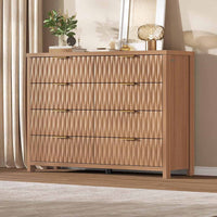 Sikaic Dresser Fluted Dresser with 8 Drawers Brown Brown / Engineered Wood / Modern