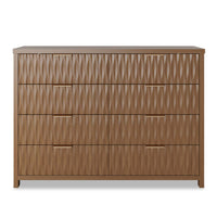 Sikaic Dresser Fluted Dresser with 8 Drawers Brown Brown / Engineered Wood / Modern