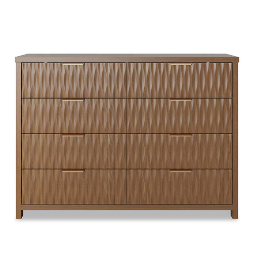 Sikaic Dresser Fluted Dresser with 8 Drawers Brown Brown / Engineered Wood / Modern