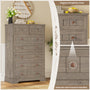 Sikaic Dresser 51.4 inch Farmhouse 7-Drawer Dresser Oak Grey Grey / Engineered Wood / Farmhouse