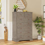 Sikaic Dresser 51.4 inch Farmhouse 7-Drawer Dresser Oak Grey Grey / Engineered Wood / Farmhouse