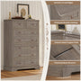 Sikaic Dresser 51.4 inch Farmhouse 7-Drawer Dresser Oak Grey Grey / Engineered Wood / Farmhouse