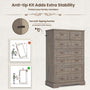 Sikaic Dresser 51.4 inch Farmhouse 7-Drawer Dresser Oak Grey Grey / Engineered Wood / Farmhouse
