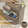 Sikaic Dresser 51.4 inch Farmhouse 7-Drawer Dresser Oak Grey Grey / Engineered Wood / Farmhouse