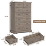 Sikaic Dresser 51.4 inch Farmhouse 7-Drawer Dresser Oak Grey Grey / Engineered Wood / Farmhouse