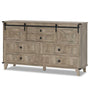 Sikaic Dresser Dresser with Sliding Barn Door Oak Grey Grey / Engineered Wood / Modern