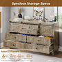 Sikaic Dresser Farmhouse 6 Drawers Long Storage Dresser with Sliding Barn Door  for Bedroom Rustic Oak Grey Grey / Engineered Wood / Modern