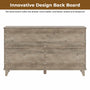 Sikaic Dresser Farmhouse 6 Drawers Long Storage Dresser with Sliding Barn Door  for Bedroom Rustic Oak Grey Grey / Engineered Wood / Modern