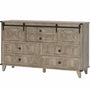 Sikaic Dresser Farmhouse 6 Drawers Long Storage Dresser with Sliding Barn Door  for Bedroom Rustic Oak Grey Grey / Engineered Wood / Modern