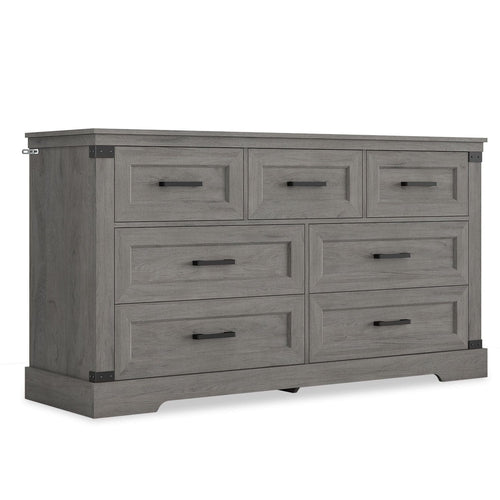 Sikaic Dresser Large Multifunctional Dresser with 7 Drawers Grey Grey / Engineered Wood / Modern