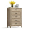 Sikaic Dresser 44 Inch Farmhouse 5 Drawer Dresser with Metal Handles Grey Oak Grey Oak / Engineered Wood / Farmhouse