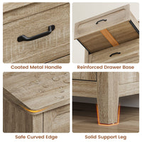 Sikaic Dresser 54 Inch Farmhouse 6 Drawer Dresser Grey Oak Grey Oak / Engineered Wood / Farmhouse