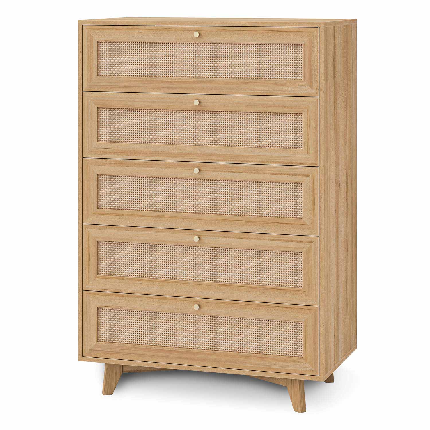 Sikaic Dresser with 5 Natural Rattan Drawers Sikaic Dresser with 5 Natural Rattan Drawers