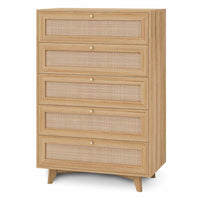 Sikaic Dresser Dresser with 5 Drawers Rattan Natural / Engineered Wood / Bohemian