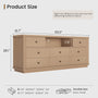 Sikaic Dresser 63 inch Wide 8-Drawer Dresser TV Stand White Oak Oak / Engineered Wood / Modern