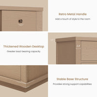 Sikaic Dresser 63 inch Wide 8-Drawer Dresser TV Stand White Oak Oak / Engineered Wood / Modern