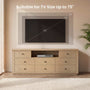 Sikaic Dresser 63 inch Wide 8-Drawer Dresser TV Stand White Oak Oak / Engineered Wood / Modern
