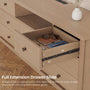 Sikaic Dresser 63 inch Wide 8-Drawer Dresser TV Stand White Oak Oak / Engineered Wood / Modern