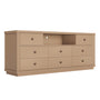 Sikaic Dresser 63 inch Wide 8-Drawer Dresser TV Stand White Oak Oak / Engineered Wood / Modern