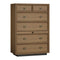 Sikaic Dresser Farmhouse 45.3 inch Tall 6-Drawer Dresser with Pull-Out Shelf Walnut Walnut / Engineered Wood / Farmhouse