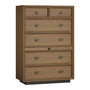 Sikaic Dresser Farmhouse 45.3 inch Tall 6-Drawer Dresser with Pull-Out Shelf Walnut Walnut / Engineered Wood / Farmhouse