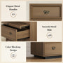 Sikaic Dresser Farmhouse 45.3 inch Tall 6-Drawer Dresser with Pull-Out Shelf Walnut Walnut / Engineered Wood / Farmhouse