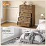 Sikaic Dresser Farmhouse 45.3 inch Tall 6-Drawer Dresser with Pull-Out Shelf Walnut Walnut / Engineered Wood / Farmhouse